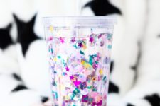 DIY floating glitter and sequin tumblers