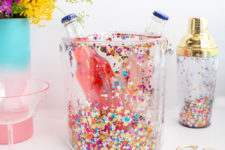 DIY confetti acrylic ice bucket
