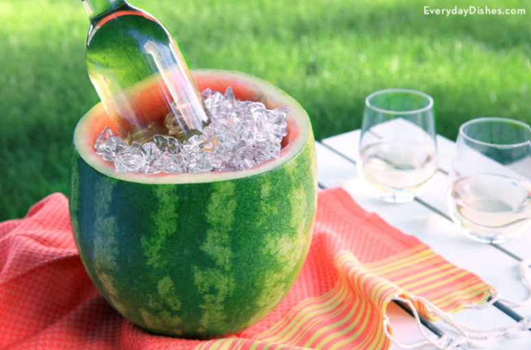 DIY watermelon ice bucket (via everydaydishes.com)