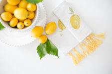 DIY colorful lemon print towel