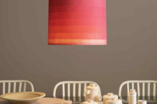 DIY ombre red fabric lampshade for a pendant lamp