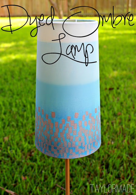 DIY dyed ombre blue fabric lampshade (via www.taylormadecreates.com)