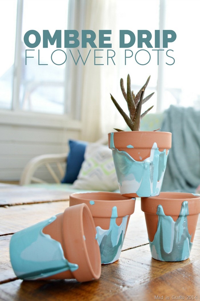 DIY ombre drip flower pots (via madincrafts.com)