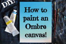 DIY ombre blue canvas with a video tutorial