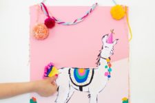 DIY pin the tail llama game for parties