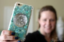 DIY turquoise sequin phone case for mermaids