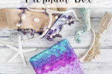 DIY ombre polymer clay fish scale box