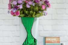 DIY painted mermaid tail vase