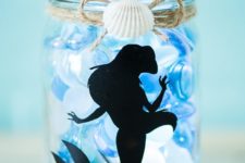 DIY little mermaid mason jar lantern