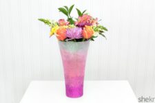 DIY ombre vase in the shades of pink for Valentine’s Day