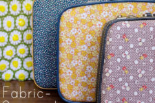 DIY retro-inspired floral fabric suitcases