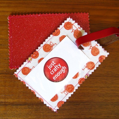 DIY whimsy luggage tags with visit cards