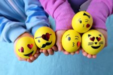 DIY slime filled emoji stress balls