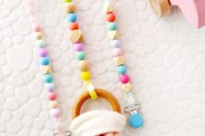 DIY colorful wooden bead pacifier