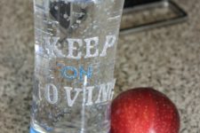 DIY motivational water bottle with sticker letters
