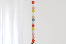 DIY colorful bead pendant light