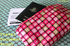 DIY travel printed document pouch