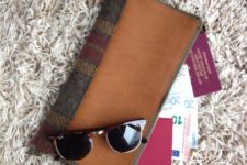 DIY leather and tweed document holder