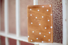 DIY leather polka dot passport holder