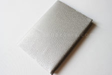 DIY grey silver leather passport holder