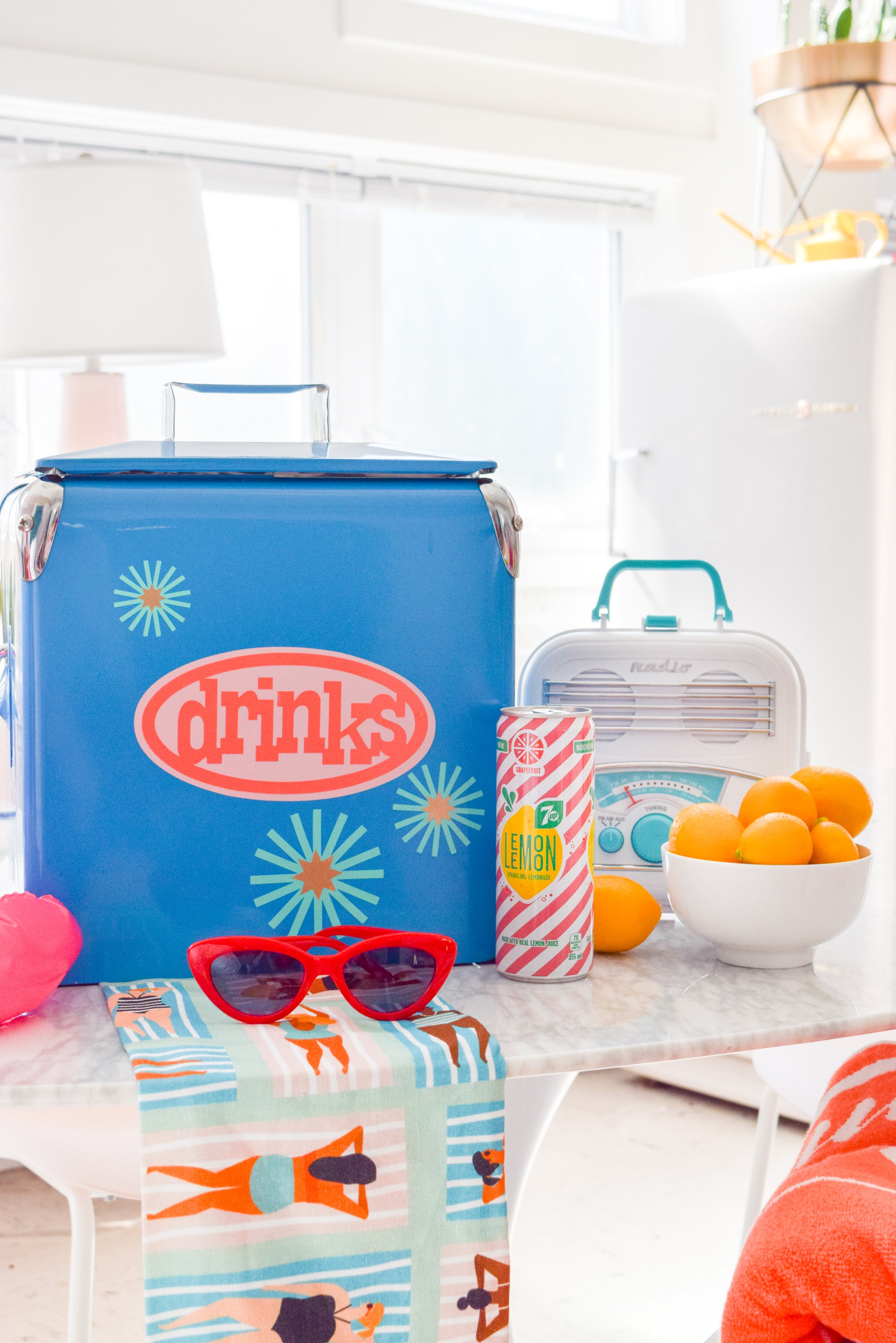 DIY colorful drink cooler spruced up with decals (via www.pmqfortwo.com)