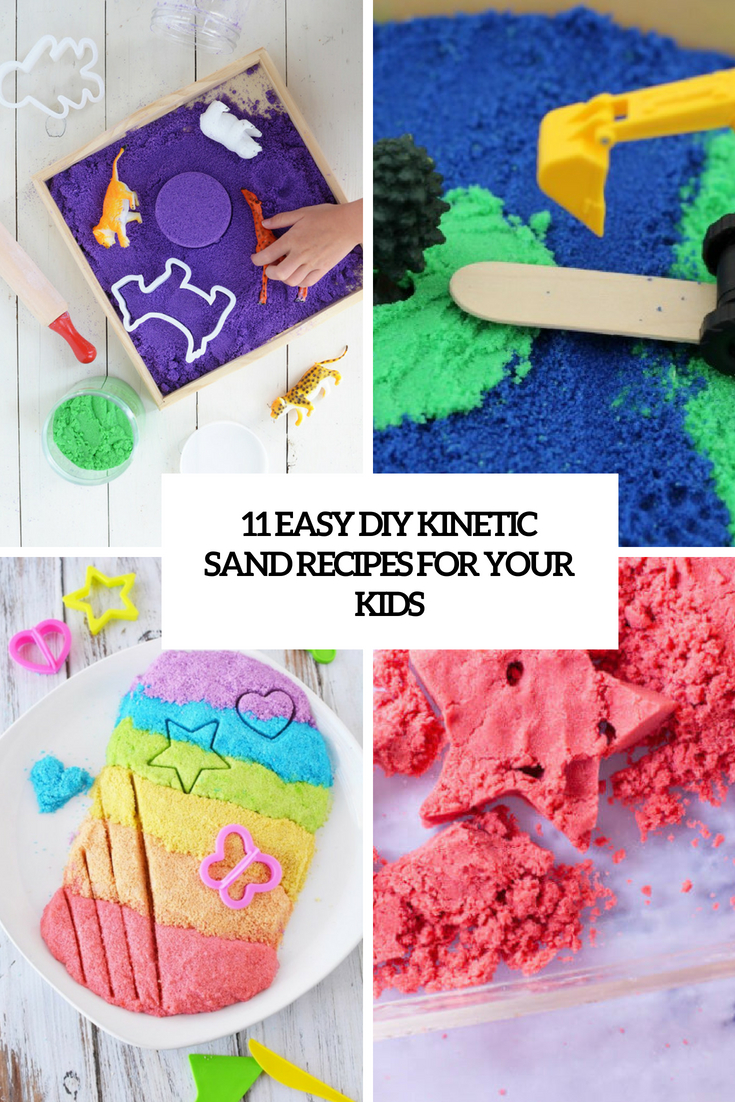 easy diy kinetic sand recipes for kids cover