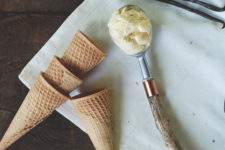 DIY ice cream scoop with driftwood