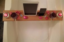 DIY wooden tray with two glass holders