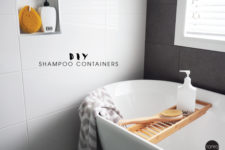 DIY minimalist shampoo containers