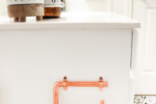 DIY copper piping toilet paper holder