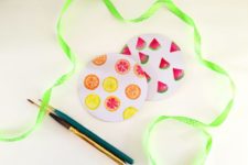 DIY watercolor fruit cardboard coasters