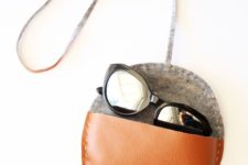 DIY leather sunglasses case with a felt lining