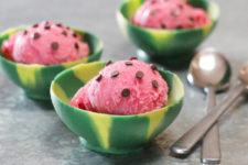DIY edible watermelon ice cream bowls of candies