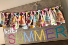 DIY colorful summer sign with a bunting