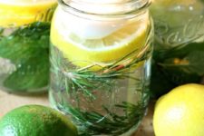 DIY citronella floating candles in jars with citrus