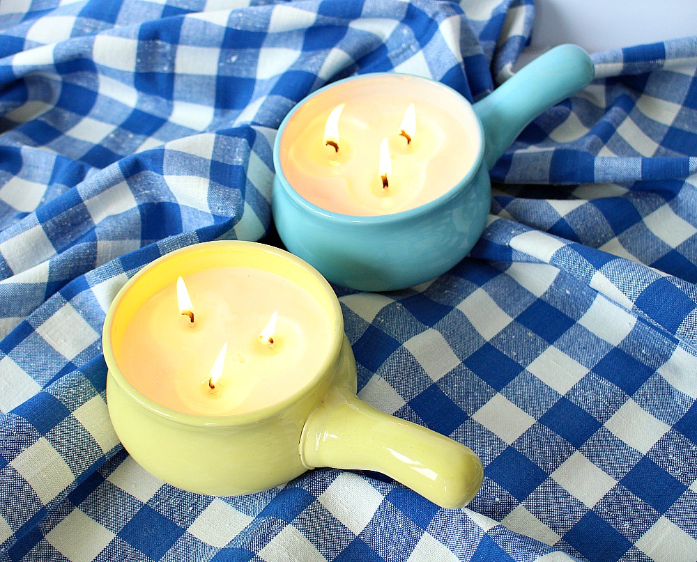 DIY colorfulsoup bowl citronella candles