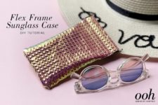 DIY metallic iridescent sunglasses case