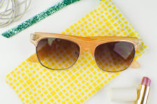 DIY colorful pineapple-inspired sunglasses case