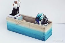 DIY ombre watercolor box organizer
