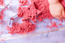 DIY kinetic sand of colored decorative sand