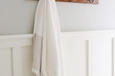 DIY rustic vintage towel rack