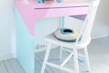 02 a bold color block Micke hack in pastel shades is a great idea for a girlish space or a nursery