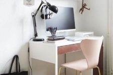 05 a girlish hack of Micke desk with a dusty pink drawer is a very elegant idea for any space