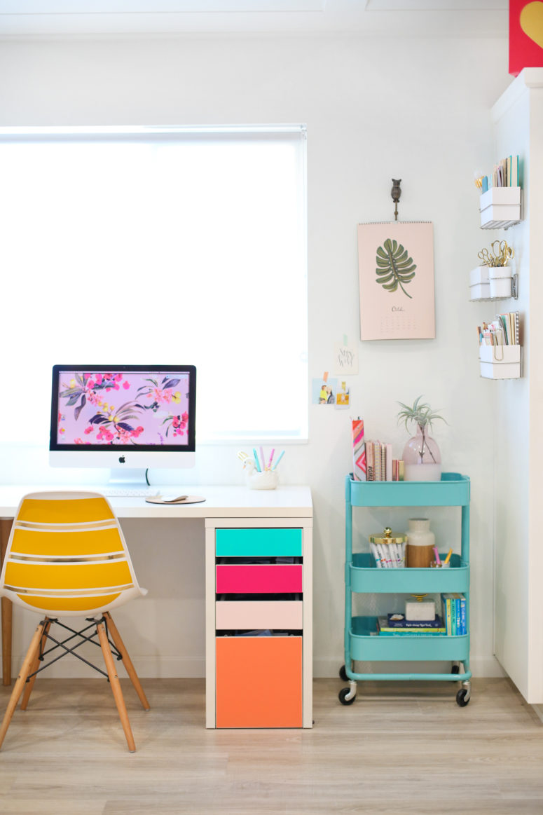 A lovely and colorful IKEA icke hack with colorful adhesive vinyl