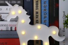 09 go for a cute unicorn LED lamp to add a whimsy touch to your space