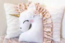 13 a cute unicorn pillow is easy to DIY and can be used in any space to add magic