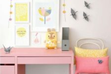 16 paint the Micke desk in bold pink to make it a perfect fit for your girls’ bedroom