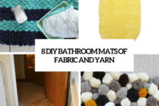 8 diy bathroom mats of fabric and yarn cover