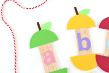 DIY popsicle sticks apples with ABC