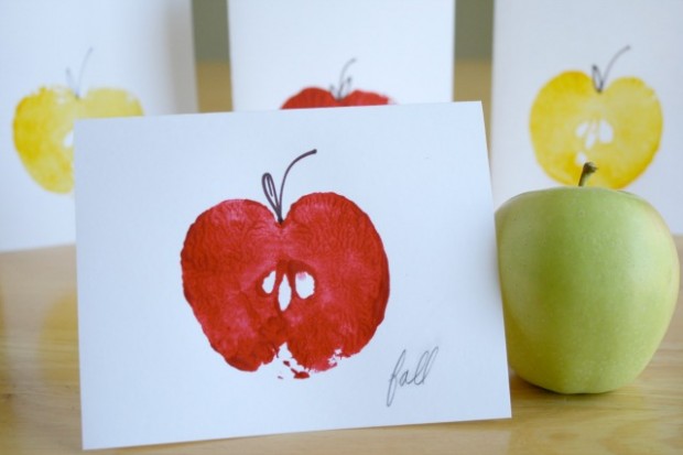 DIY apple stamped cards for teachers (via www.creativelive.com)